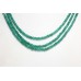 3 Line Necklace Strand String Beaded Green Onyx Gem Stone Diamond Cut Bead D957